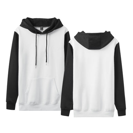 White Version Stitching Loose Casual Fleece-lined Cross-border Hoodie