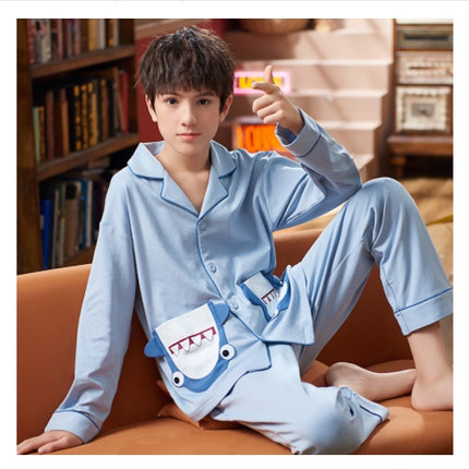 Spring And Autumn Cotton Long Sleeved Cardigan Children's Pajamas