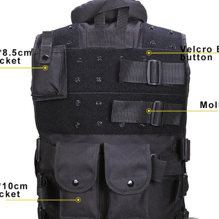Tactical Vest Black Mens Military Hunting Vest