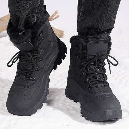 Fleece-lined Warm Plus Size High-top Men's Boots