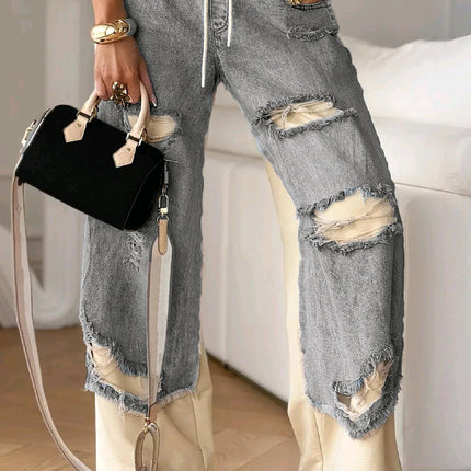 Fashion Ins European And American Street Stitching Pants