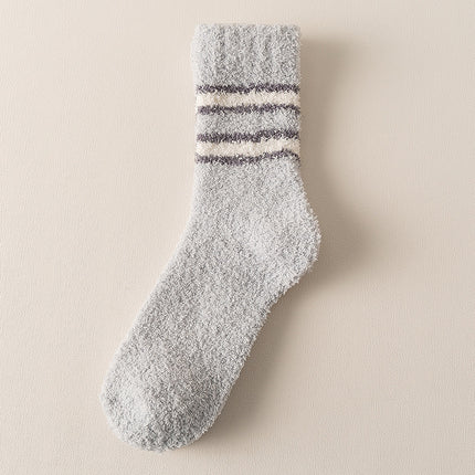 Coral Fleece Socks Men's Mid-calf Length Autumn And Winter Thickened Plus Velvet Tube Sleeping Sleeping Socks Warm Keeping Floor Men's Stockings