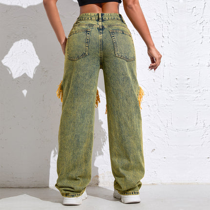Shascullfites Baggy Jeans Women New American Loose Wide-leg Pants Old Straight Leg Trousers