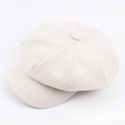 Autumn And Winter Cotton Hat Man Octagonal Korean Monochrome Outdoor Sunshade Wholesale Beret Lady Painter