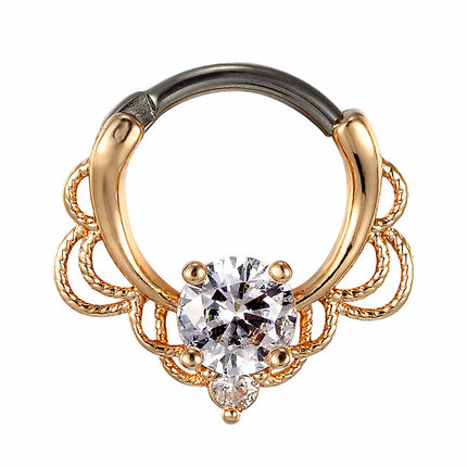 Stainless Steel Opal Nose Ring