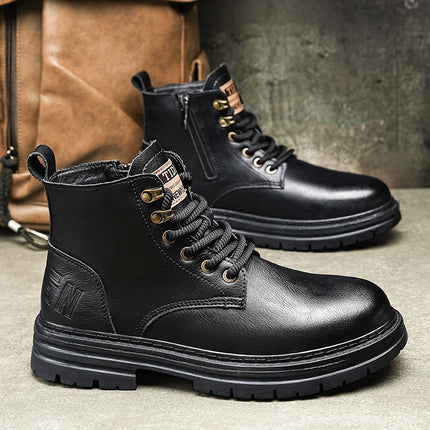 New Trendy Autumn And Winter High-top American Vintage Work Boots
