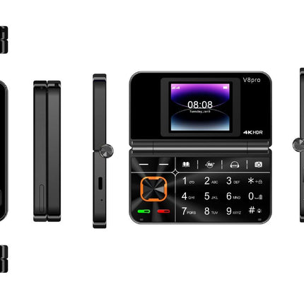 V8pro Dual Screen Folding Flip Function Mobile Phone