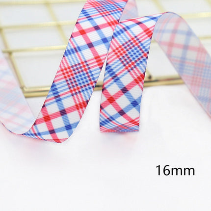 Stars And Stripes Ribbon Dovetail Bowknot Hair Ring Double Stitching Dovetail Ribbon