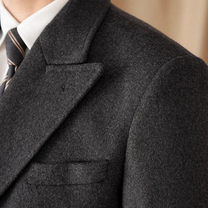 Double Breasted Coat Wool Atmospheric Field Coat