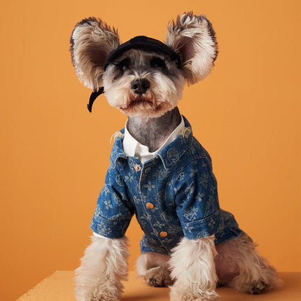 Thin Puppy Cute Flower Shirt Polka Dot Dress