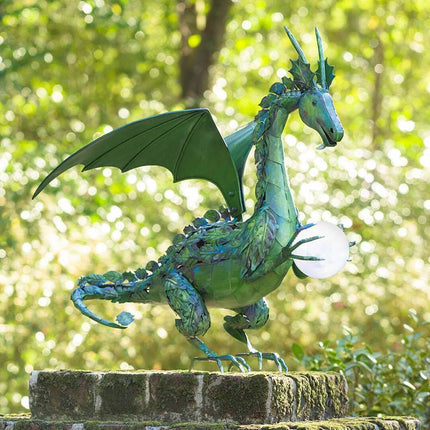 Resin Gardening Flying Dragon Holding A Ball Statue For Garden Decorations Gardening Decoration Art Crafts Home Ornaments