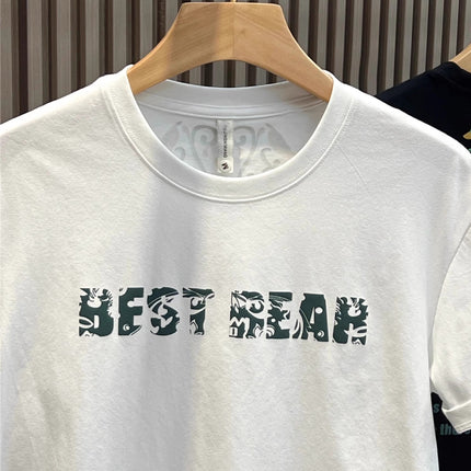 High Street Heavy Short Sleeve Letter T-shirt Men