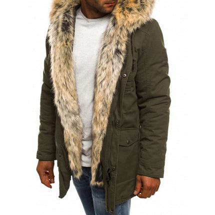 Fashionable men's wool collar cotton padded jacket
