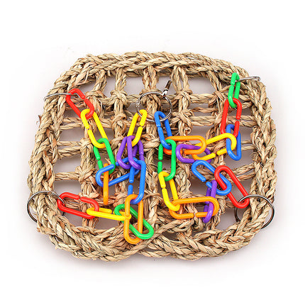 Toy Bird Grass Net Parrot Swing