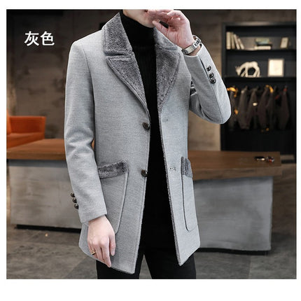 Fur And Leather Overcoat Male
