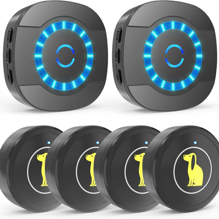 Dog Door Bell, Dog Bell For Training Doggie Door Bell For Dog Puppy Training Sliding Door,Go Outside Doorbell And Waterproof Touch Button