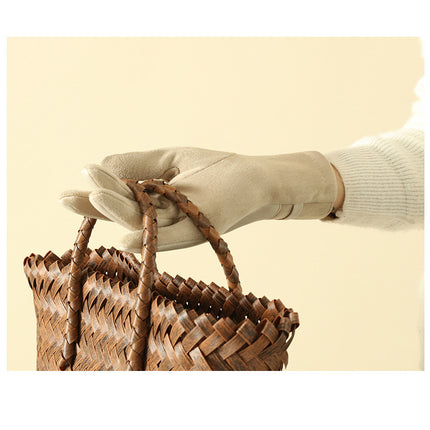 Warm-keeping And Cold-proof Plus Suede Velvet Gloves