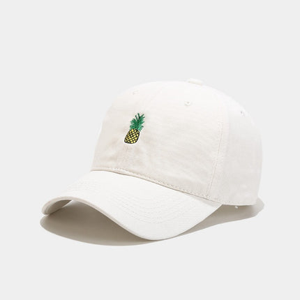 Fruit Small Pineapple Embroidery Soft Top Baseball Cap