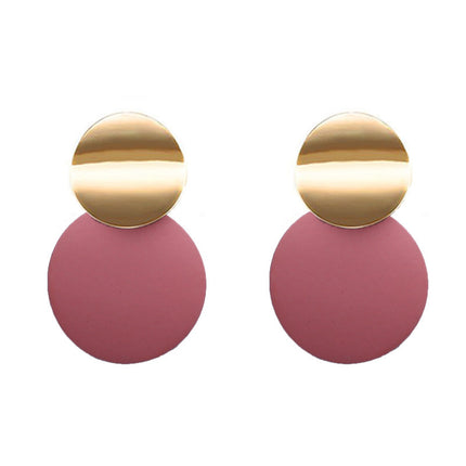 New Fashion High Sense Creative Asymmetric Size Round Metal Earrings