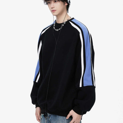 Spring New Patchwork Contrast Color Raglan Sleeve Casual Jacket