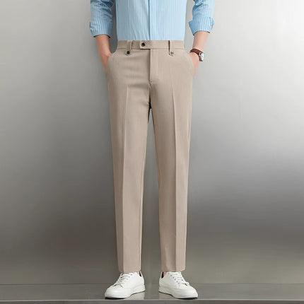 Simple Suit Pants Men's Loose Straight Business Trousers