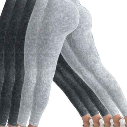 5 Pack V-Back Scrunch Butt Workout Leggings, Women Seamless Gym Yoga Leggings High Waist Active Yoga Pants, Yoga Leggings High Waist Active Yoga Pants