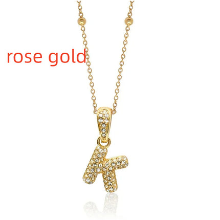 Bubble Initial Sphere Necklace Personalized Initial Necklace Full Zirconia Choker