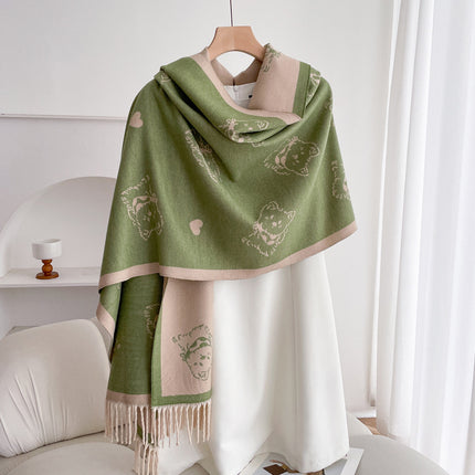 Warm Scarf Fashionable Outerwear Sweet Cute Double-sided Shawl