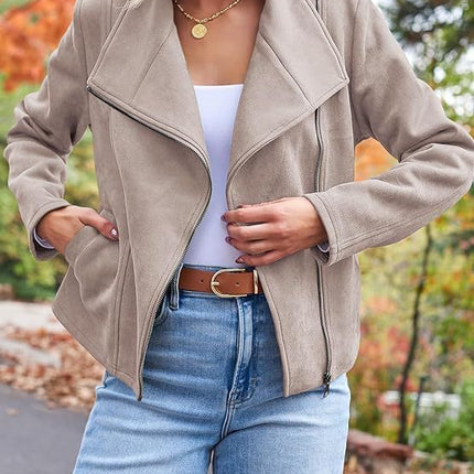 Fashion Casual Short Motorcycle Suede Jacket