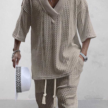 Casual Suit Men's Summer Loose Short Sleeve Tops And  Shorts