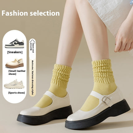 Autumn And Winter Cotton Socks Korean Style Girl Mid-calf Length