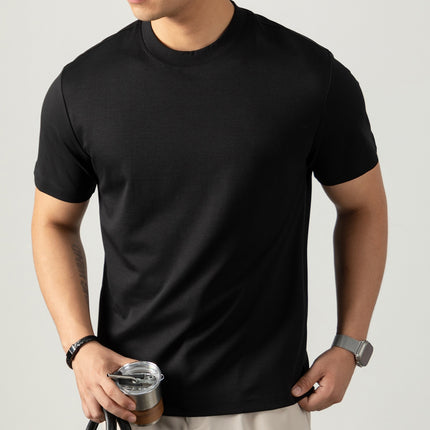 Cold Liquid Ammonia Mercerized Cotton Short-sleeved T-shirt For Men