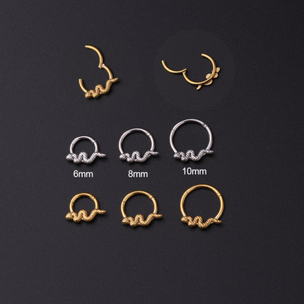 Snake-shaped Closed Ring Interface Ring Ear Bone Nose Ring