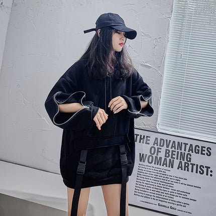 Dark Functional Wind Sweater Women's Fleece Loose Top