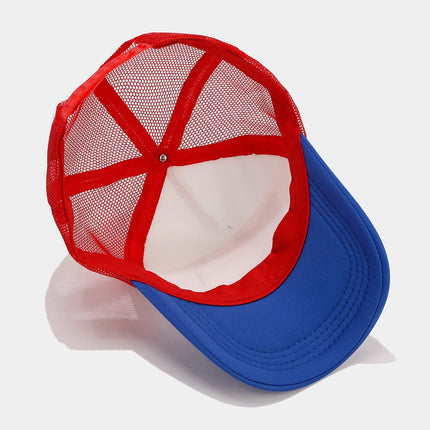 Red And Blue Contrast Mesh Breathable Space Cotton Baseball Cap