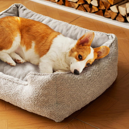 MEWOOFUN Medium Dog Bed - 31.5x23.6x9.5 Inch Washable Rectangle Pet Bed With Warming & Calming Features, Anti-Slip Bottom For Puppies