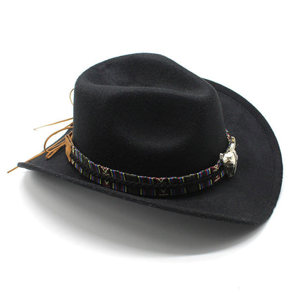 Western Cowboy Hat Woolen Jazz Male Ladies' National Style