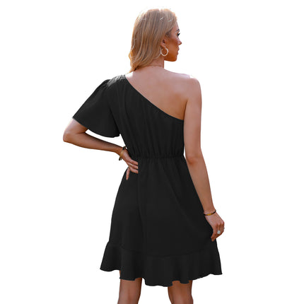 European And American Off-shoulder Ruffle Dress Women's Dress