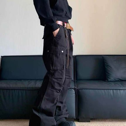 Retro Multi-pocket Cargo Pants Men's Straight Casual Paratrooper Pants