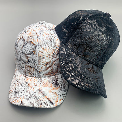Korean Style Pure Leather Printing Baseball Caps