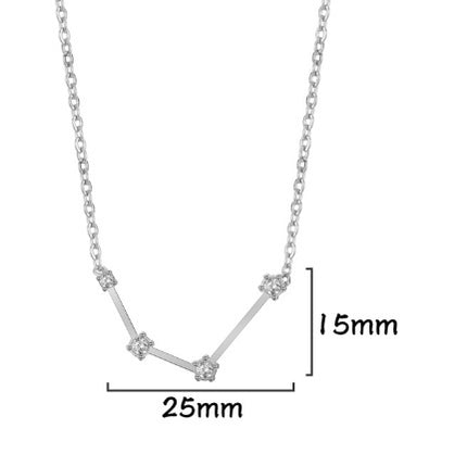 A Stainless Steel Necklace With Diamond-encrusted Pendant For The Twelve Zodiac Signs