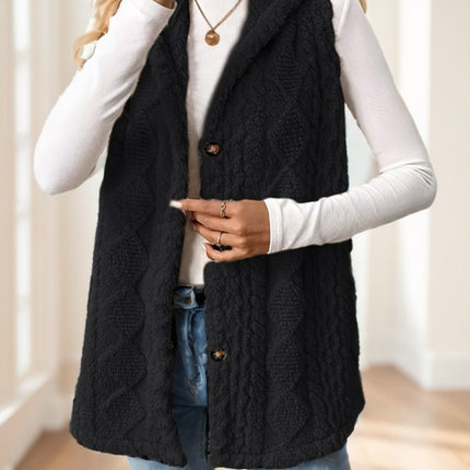 Women's Red Hooded Fleece Vest