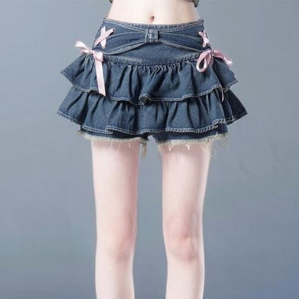 Plump American Retro Hot Girl Denim Skirt