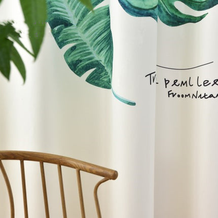 Banana leaf digital printing curtain
