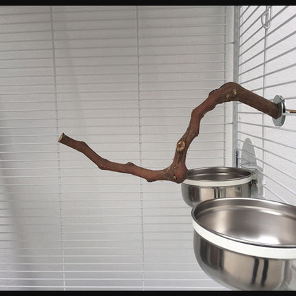 Add a stand pole to the cage for parrot birds