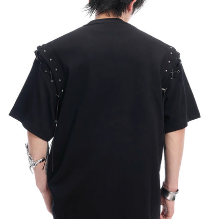 Niche Deconstruction Lace-up Cutout Short Sleeve