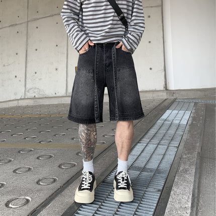 Fashion Work Clothes Gradient Cropped Pants Men