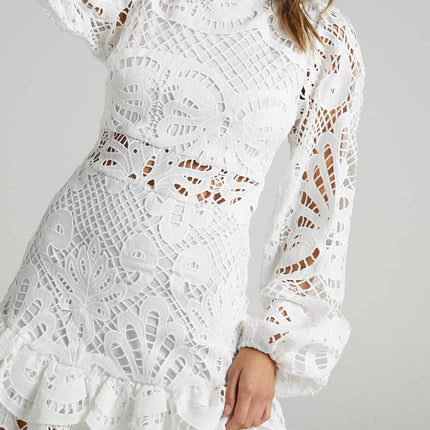 Women's Graceful And Fashionable Round Neck Long Sleeve Slim-fit Midi Dress