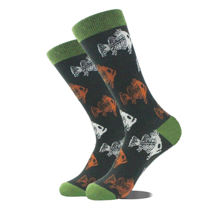 Men's Cartoon Animal Retro Oil Painting Mid-calf Socks