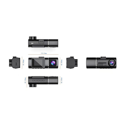 High-definition Night Vision Dual-lens Driving Recorder 1.5-inch Screen Wide-angle Shooting